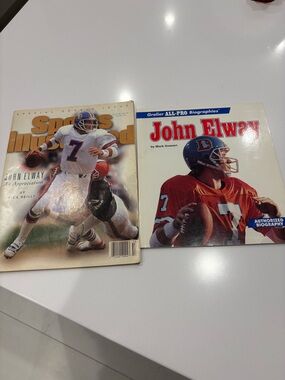 (2) John Elway book/magazine